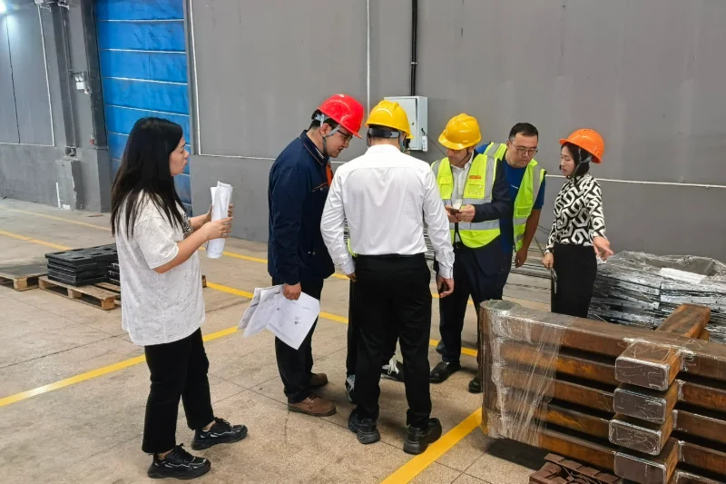 Representantes de TESMEC visitan las instalaciones de fabricación de Hehua para revisar la producción y la gestión ambiental